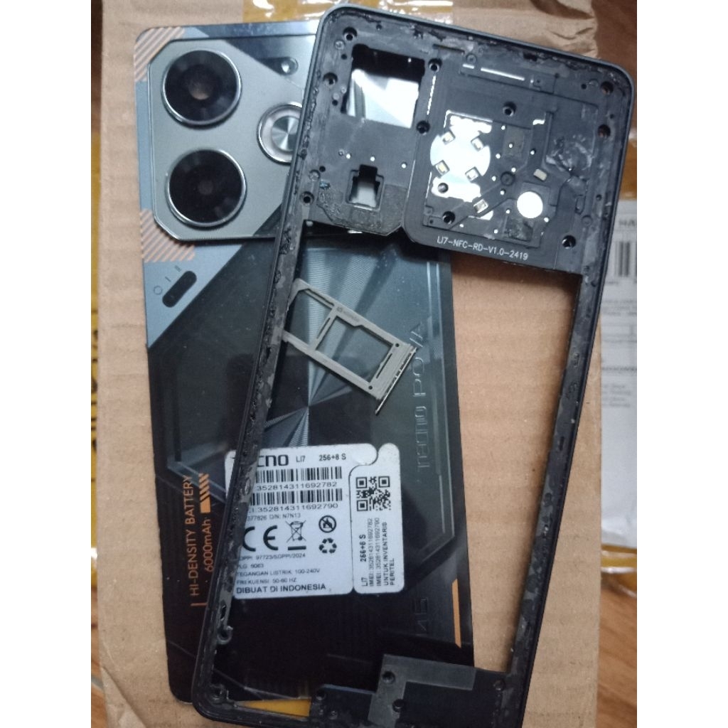 Backdoor+tulangan tecno pova 6 (Li7) ori second