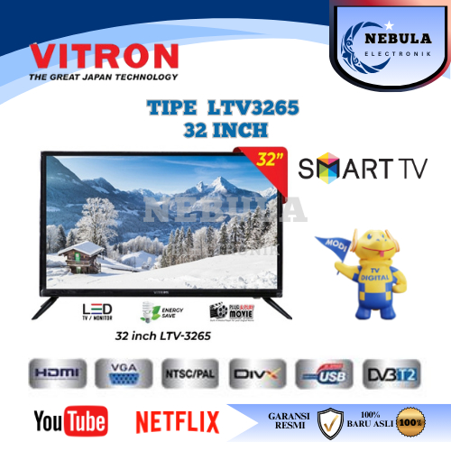 VITRON LED TV 32 INCH LTV LTV3265 USB MOVIE HDMI / TV ANDROID 32 INCH VITRON NEW SERIES