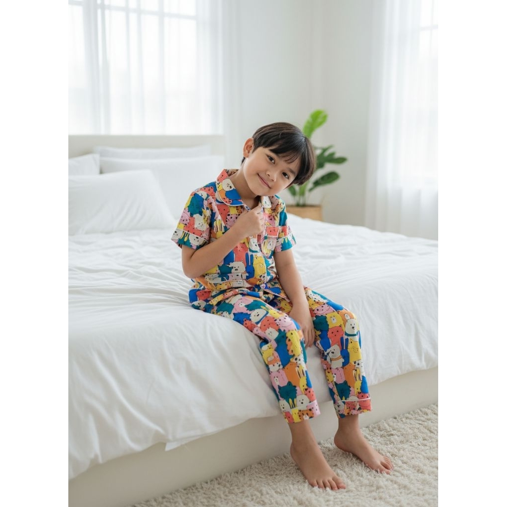 PIYAMA ANAK  umur 8 - 12 thn / BAJU TIDUR ANAK KATUN PREMIUM UKURAN 8 - 12