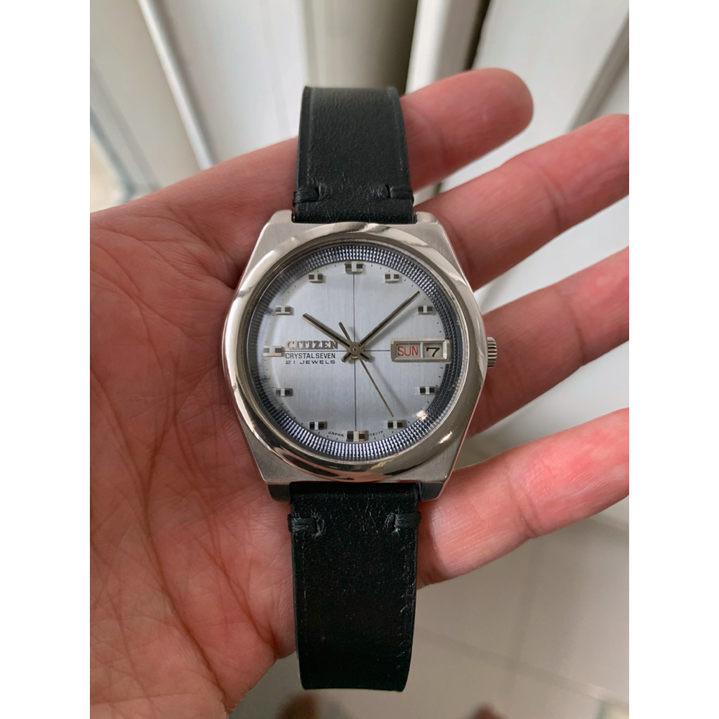 Citizen Crystal Seven Automatic 21 Jewels Ref ACSS2941-K circa 1960 Sky Blue - Crosshair dial kondis