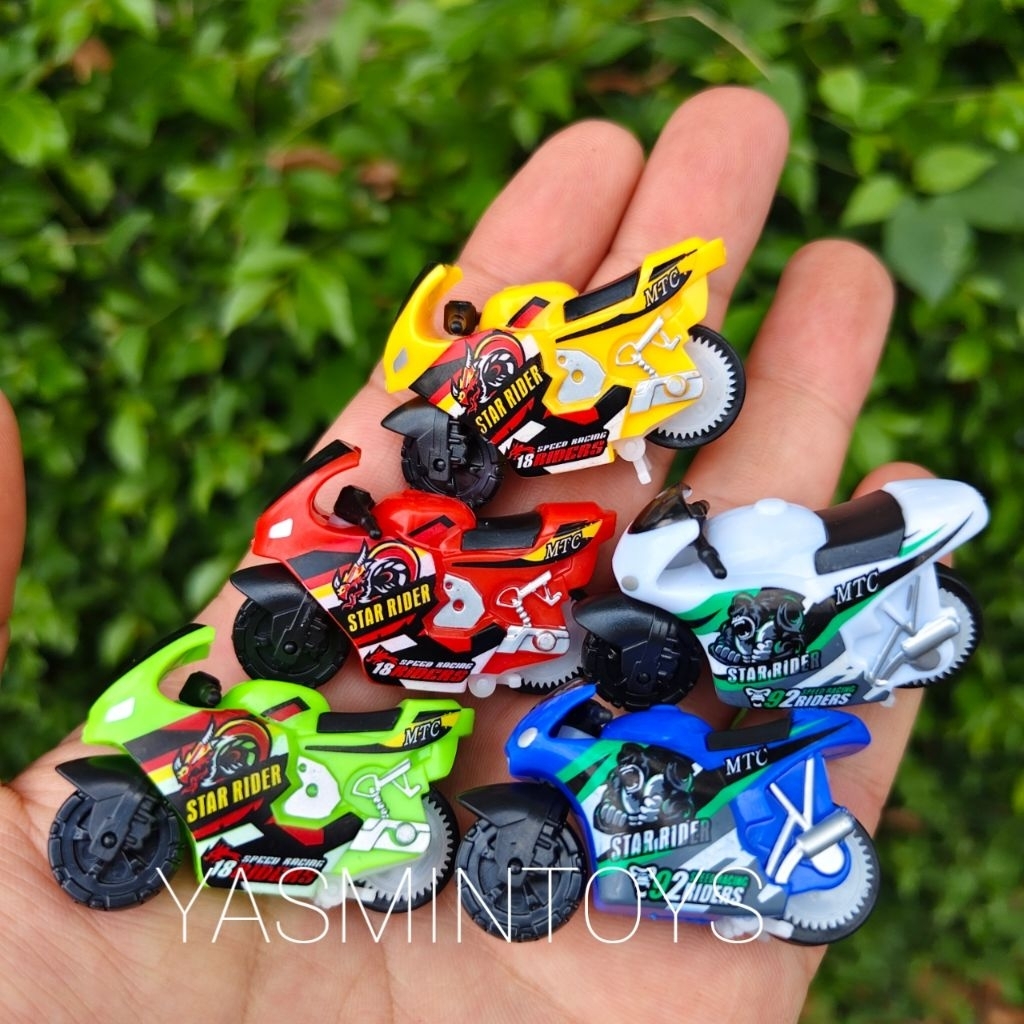 Mainan miniatur motor GP spin go /motor rossi/ main anak star raider