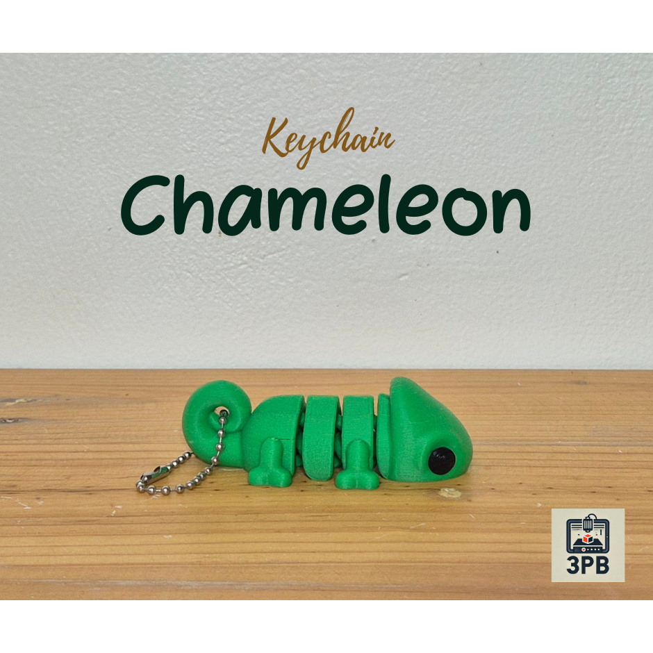 Gantungan Kunci Chameleon 3D Print – Keychain Hewan Lucu Unik