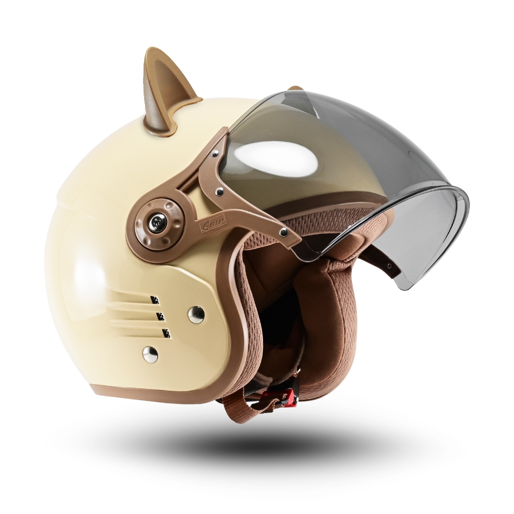 Helm Bipplast Bogo Retro Fantasy V2 Full Face Keren dengan Kuping Kucing Lucu SNI