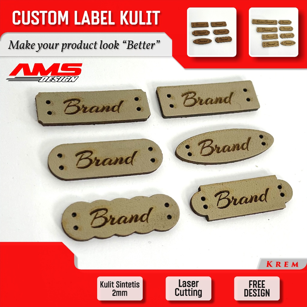 Custom Label Kulit , Label Hijab Kulit, Label Baju Kulit, LABEL TAS KULIT 2mm