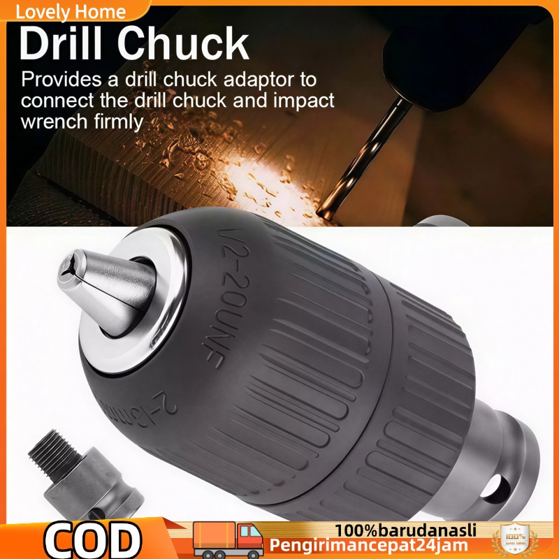 Adaptor Bor Chuck 13mm Adaptor Kepala Bor Tanpa Kunci Kepala Tanpa Kunci Serbaguna Chuck Bor Kepala 