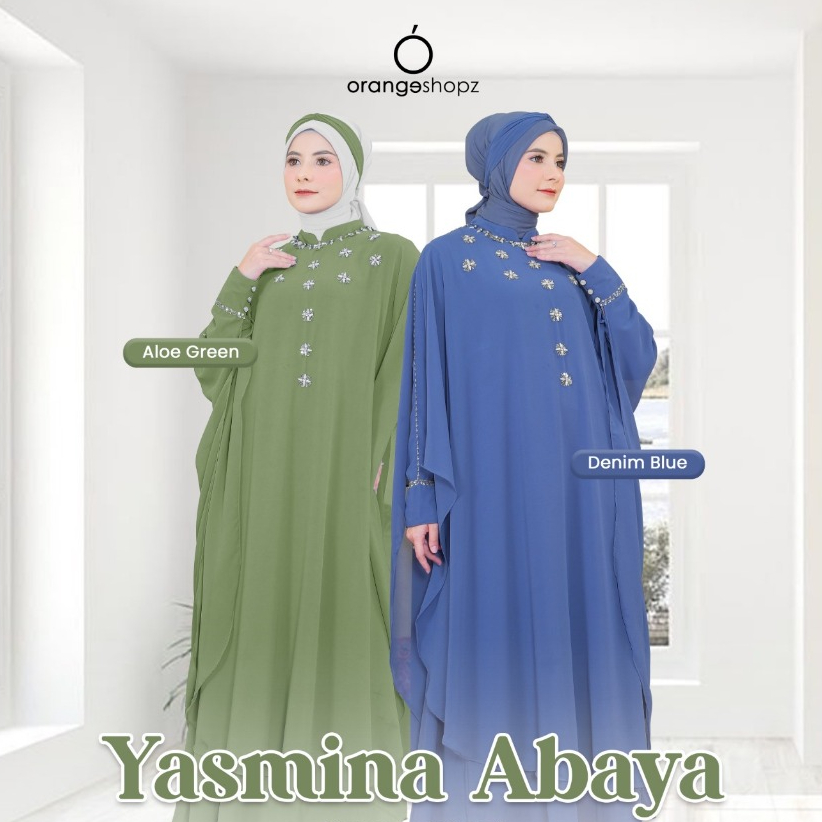 Orangehijab - Abaya Kaftan Gamis Polos Luxury Beaded Raya Dress