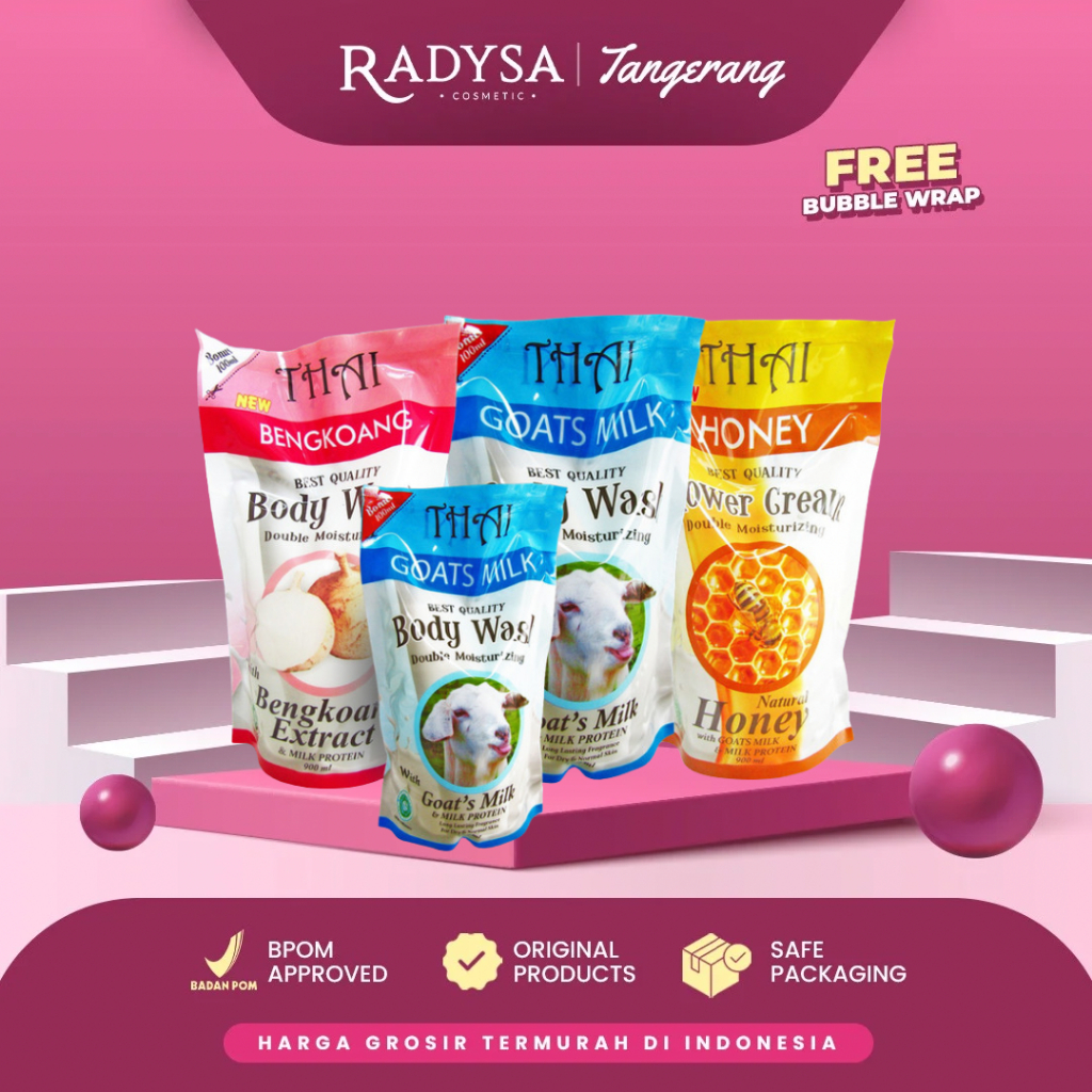RADYSA TGR - THAI Soap Body Wash Goats Milk Bengkoang Honey Refill 900ML + 100ML / Sabun Mandi 1000m