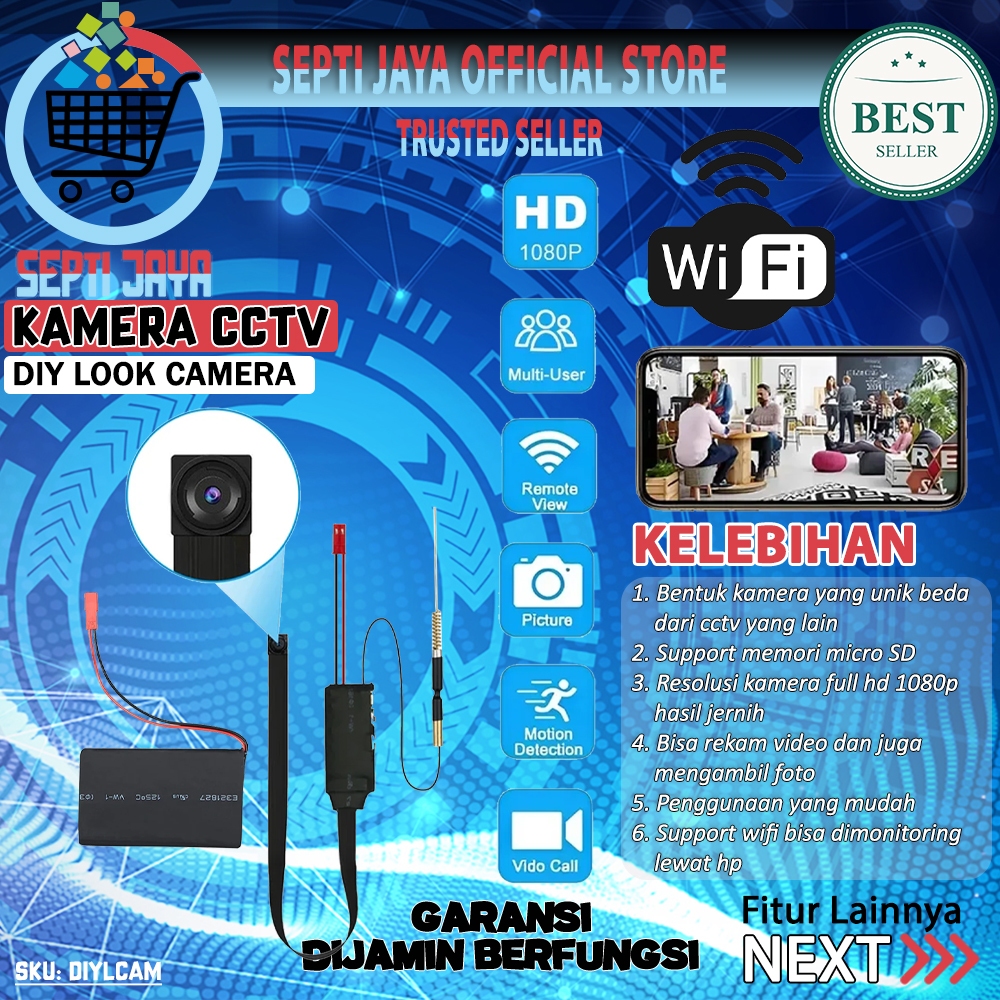 Diy Module Camera Mini Wifi DIYLCAM Kamera Modul Lookcam 1080P Monitoring Jarak Jauh Hidden Spycam