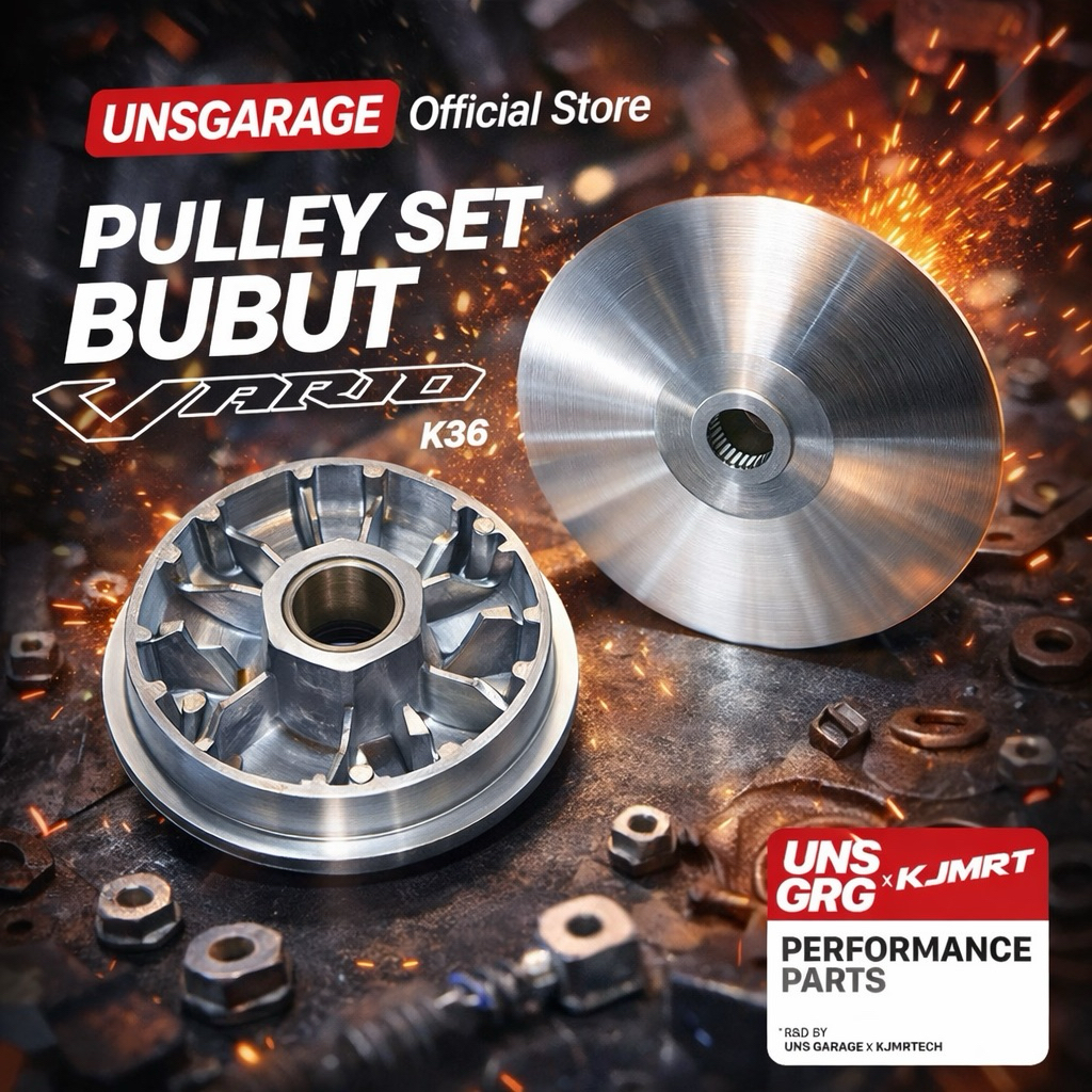 Pulley Set K36 Rumah Roller Bubut Racing Custom Derajat & Kerok Jalur Vario 125 150 Old New 13,5 13,