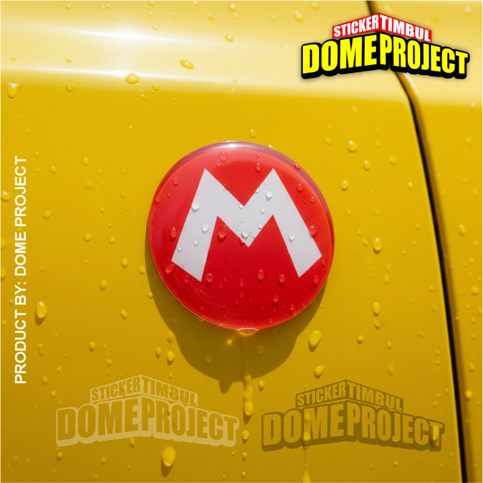 STIKER MARIO TIMBUL EMBLEM RESIN LENTUR WATERPROOF