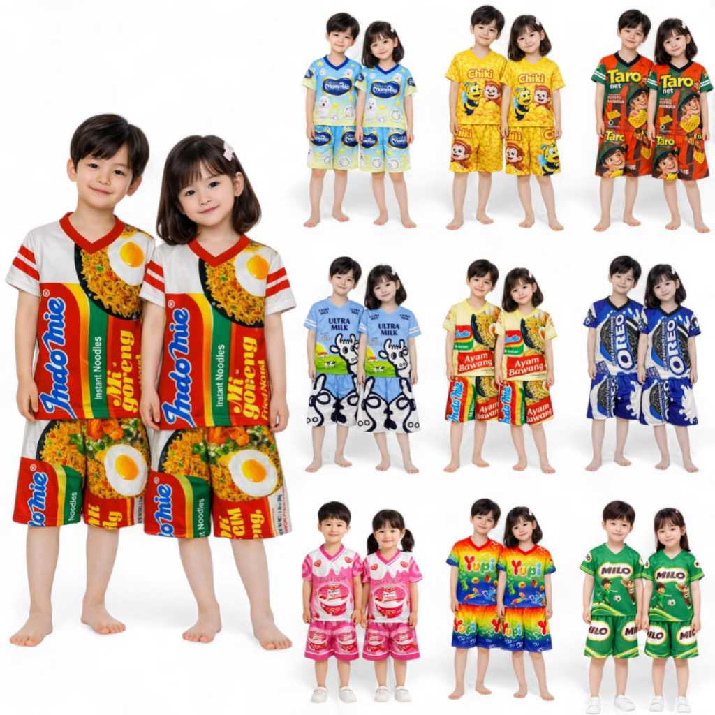 Setelan baju anak cowok dan anak cewek untuk usia 1-12 tahun/setelan jersey anak/bahan milano dryfit