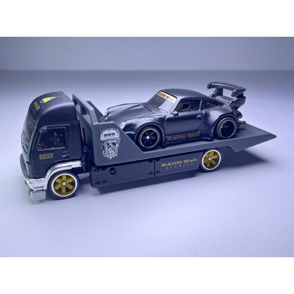 Hotwheels Porsche RWB Black Hitam + Truck