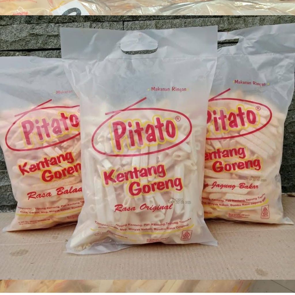 Kentang Goreng Pitato 95gr - Rasa Original, Jagung Bakar, dan Balado