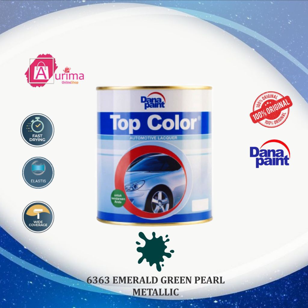CAT DUCO DANA PAINT TOP COLOR EMERALD GREEN PEARL METALLIC - 6363 CAT MOBIL CAT PAGAR CAT KAYU MUDAH