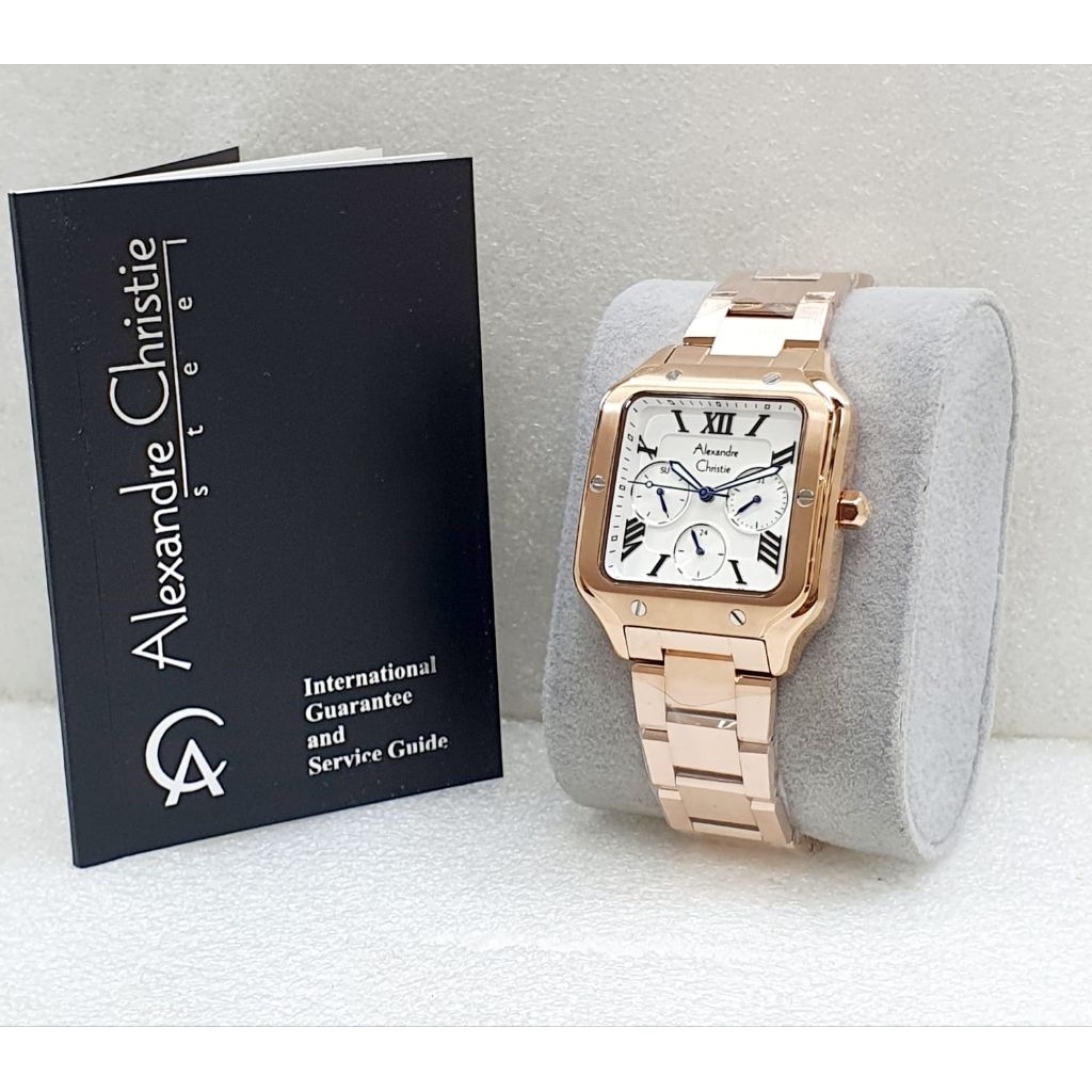 Alexandre Christie Couple Watch Rose Gold Green Dial – Elegant Square Luxury Series