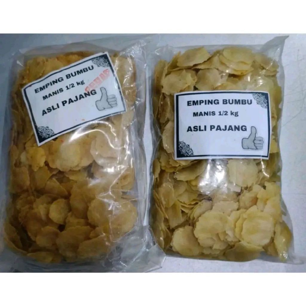 Emping Bumbu Manis Pedas Asli Pajang / Kerupuk Emping Melinjo / Kerupuk Belinjo / Emping Mentah / Em