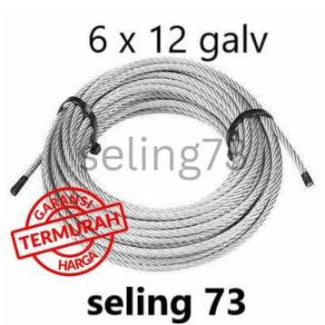 Kawat seling 9mm baja galvanis/wire rope 9mm/kawat sling 9mm galvanis