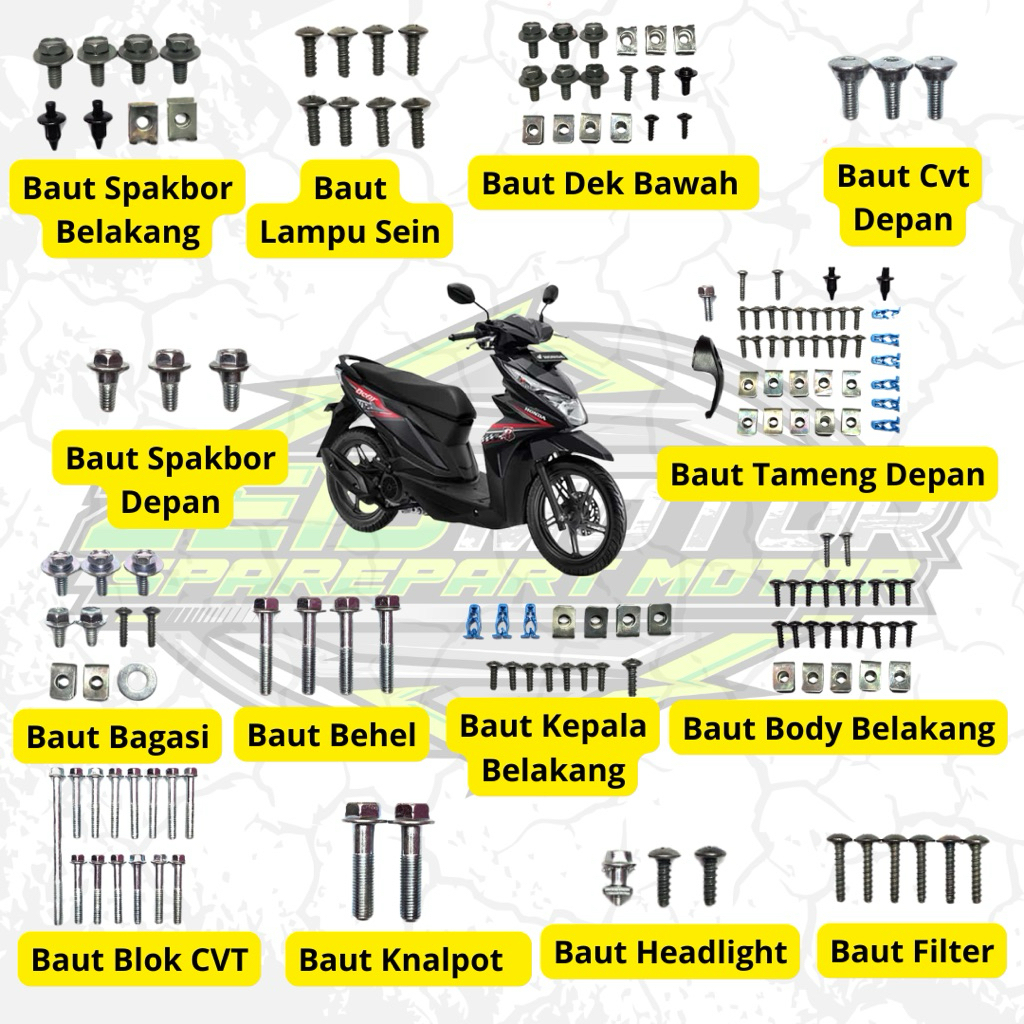 BAUT SET LENGKAP FULL SET BAUT BEAT ESP TAHUN 2016-2017 / BAUT MOTOR BEAT / BAUT FULL BODY BEAT ESP 