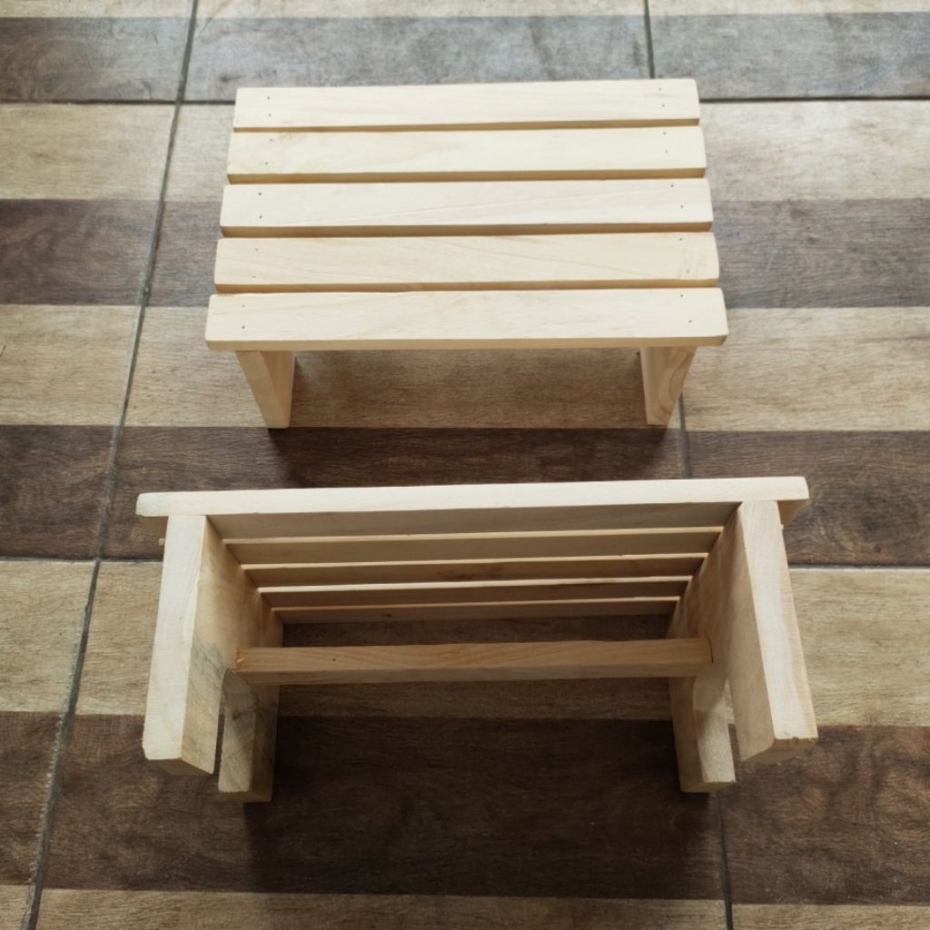 kursi jongkok minimalis bahan kayu jati cocok utk kebutuhan rumah tangga