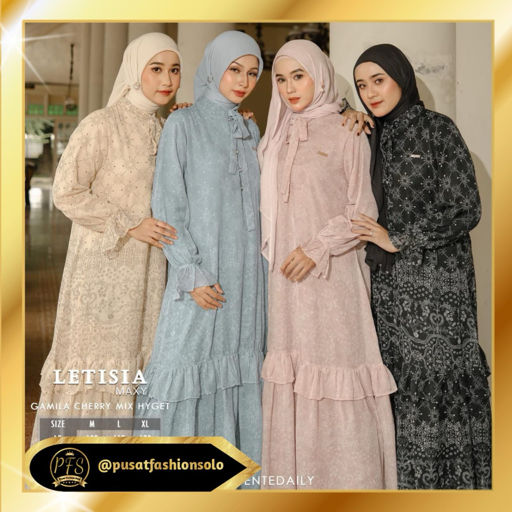 LETISIA MAXY Original Product By VENTE | Gamis Muslinah Terbaru ORI Product BERLABEL | Pusat Fashion