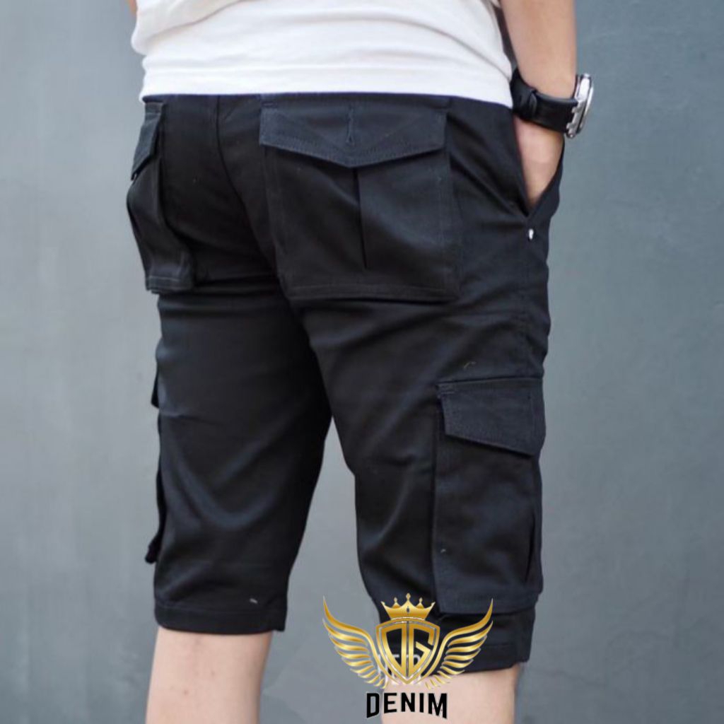 Celana Pendek Cargo Pria Bahan Katun Melar Jumbo Big Size