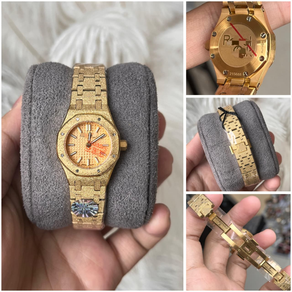 wanita lady Royal Oak Mini 23MM Frosted Gold Quartz yellow gold quartz high quality semi swiss