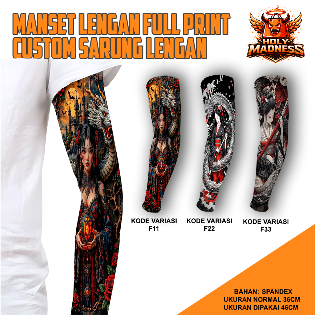 Manset Tangan Tato Pria Dewasa Motif Premium