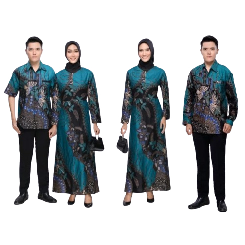 GAMIS COUPLE TOSCA SARIMBIT GAMIS HIJAU TOSCA BATIK JUMBO BUSANA MUSLIM