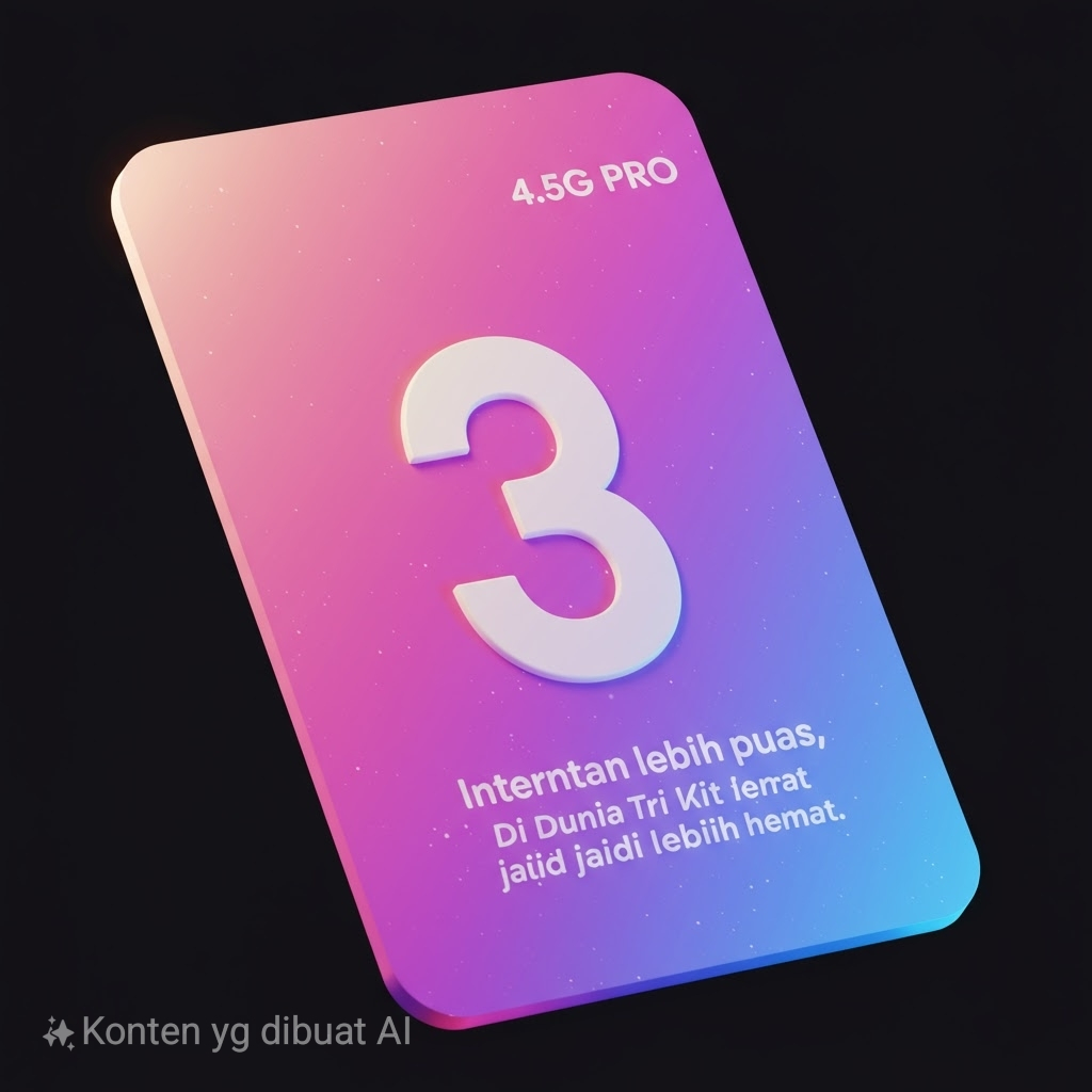Kartu perdana TRI paket data kuota 3gb nasional(SEGEL)