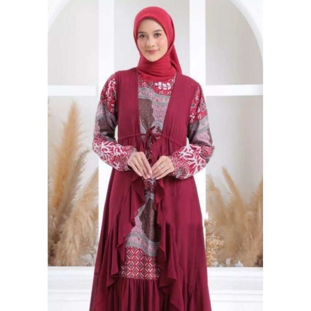 Gamis batik wanita muslimah model terbaru dan kekinian