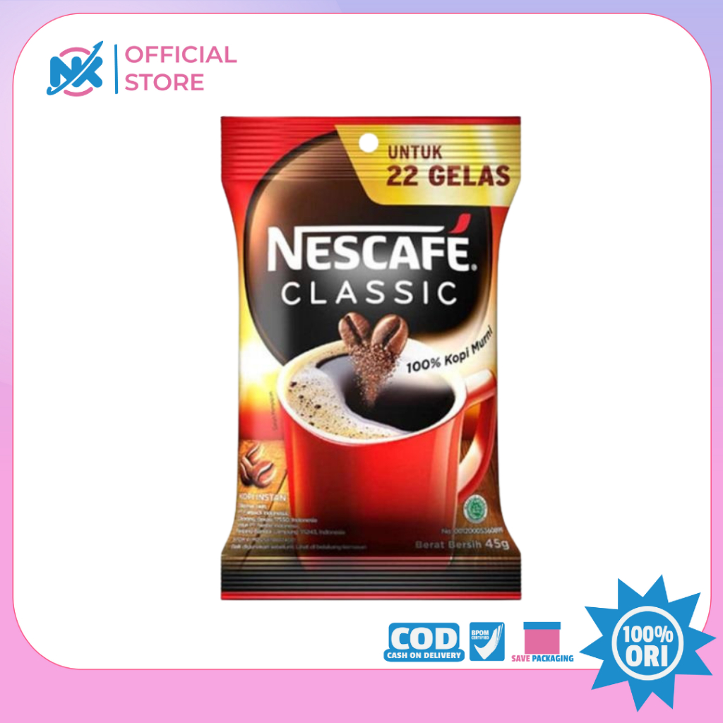 NESCAFE COFFEE CLASSIC BAG 45 GR Nescafe Kopi instan classic 45gr