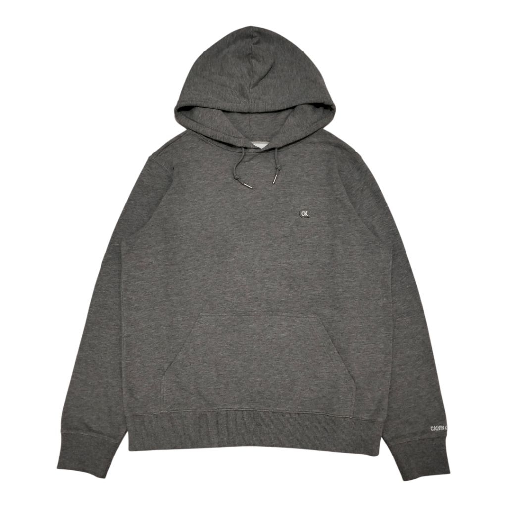 Hoodie CALVIN KLEIN Logo Bordir Abu / Grey Second Original