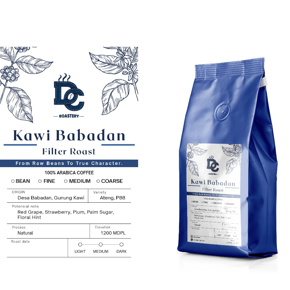 Biji Kopi Arabica Gunung Kawi Babadan Natural Filter Roast Premium Grade By DC Roastery