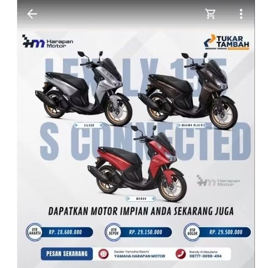 Lexi LX Yamaha Sepeda Motor - Harapan Motor