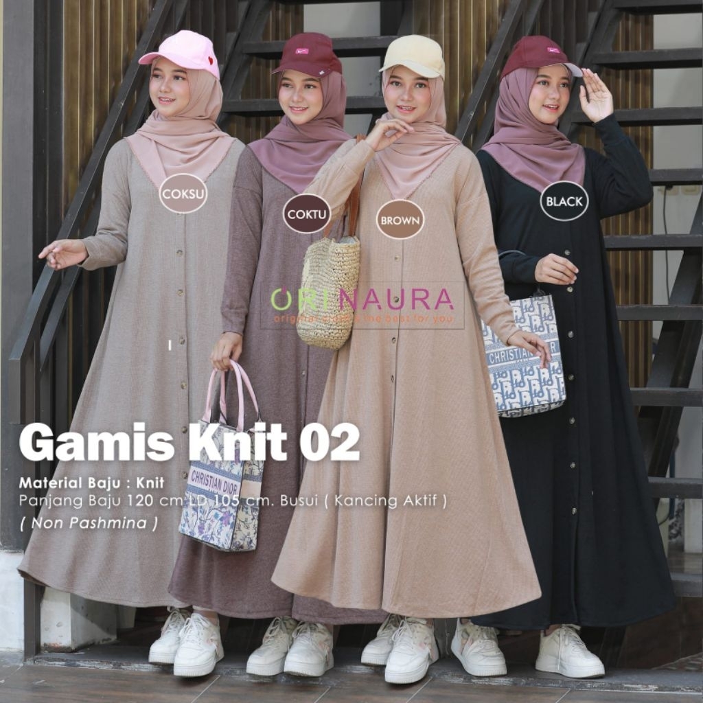 Gamis Knit 02 by Ori Naura - dress knit- gamis wanita model terbaru kekinian - dress baju lebaran 20