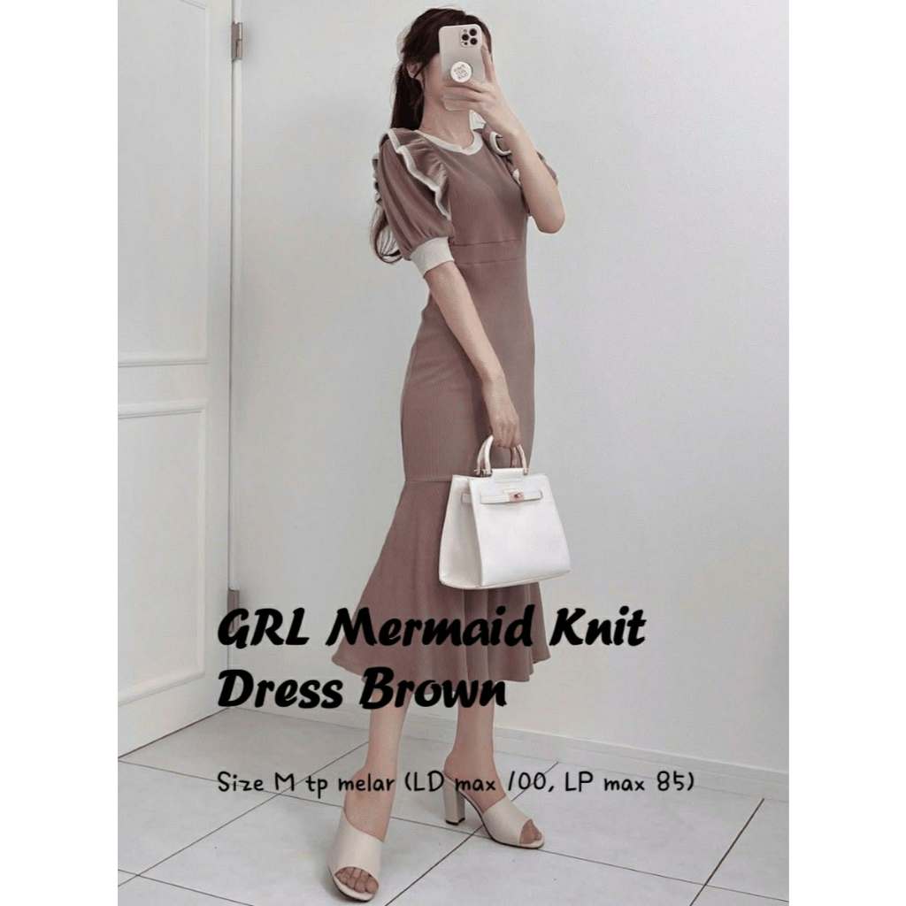 GRL Brown Knit Long Dress