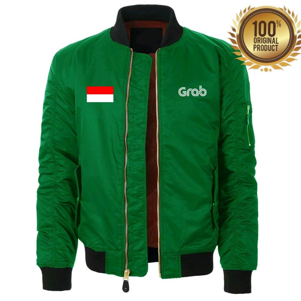 Diskon Jaket bomber distro driver grab grabbike grabfood pria wanita jaket parasut zipper grab grabb