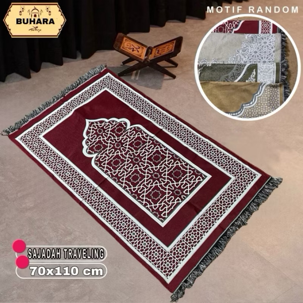 BUHARA MONO TRAVEL 70x110 cm| Sajadah Turkiye Travel Ukuran Jumbo Dewasa| souvenir Umroh&Tahlil