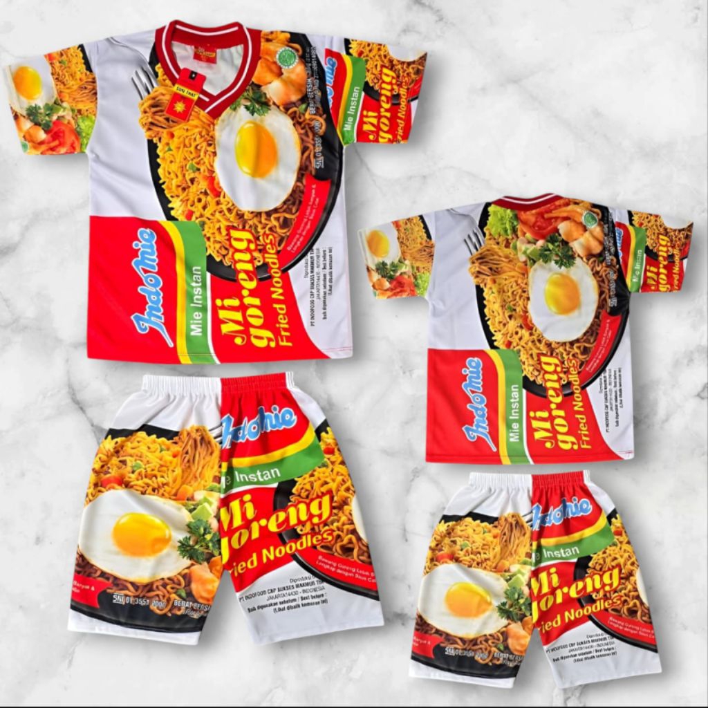 SETELAN JERSEY ANAK VIRAL INDOMIE GORENG ,SAKADUNG UNTUK LAKI LAKI PEREMPUAN USIA 1-10 TAHUN