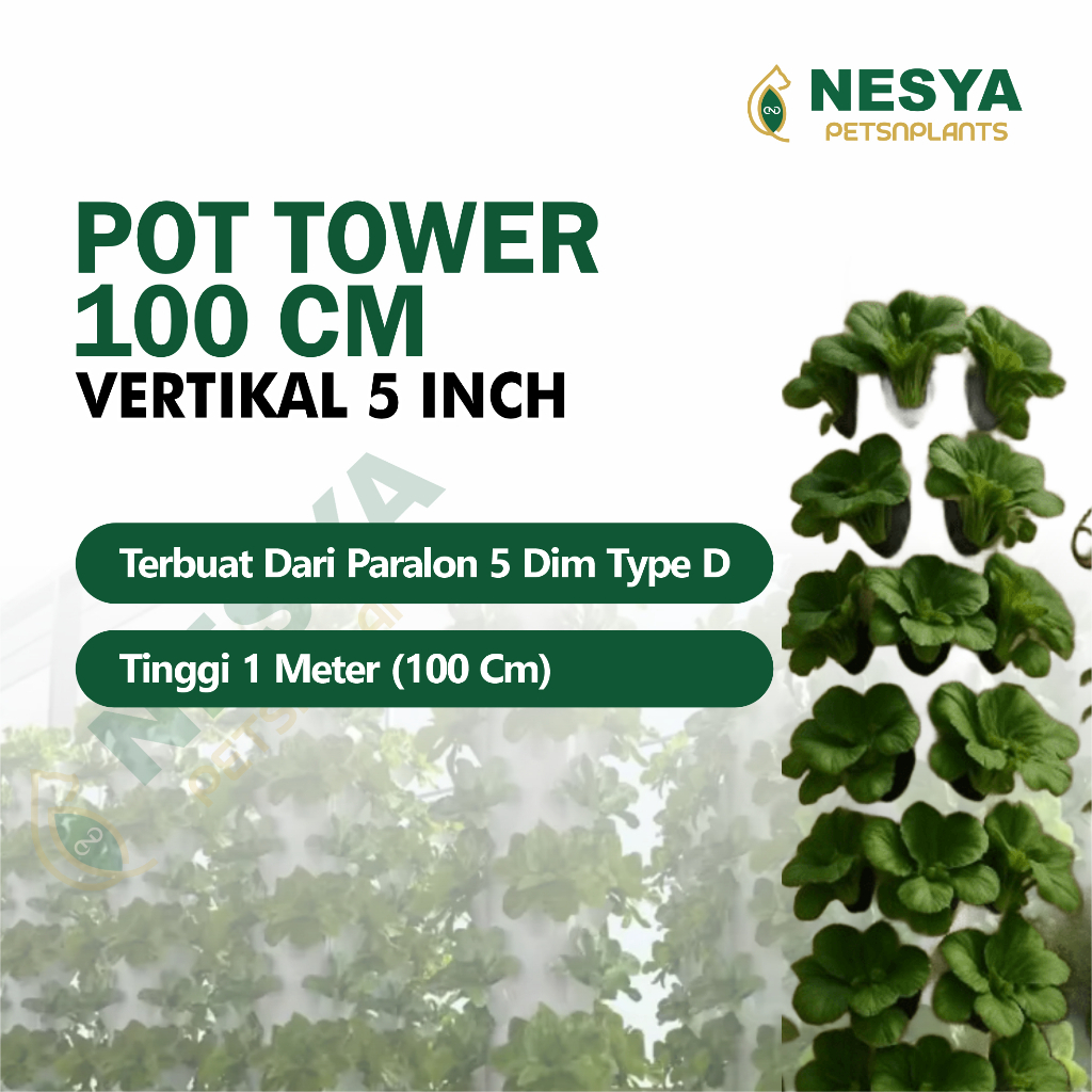 Growing Pot Tower Pot Paralon 5 Inchi Vertikultur Pot Tanaman Vertikal Garden 1 Meter
