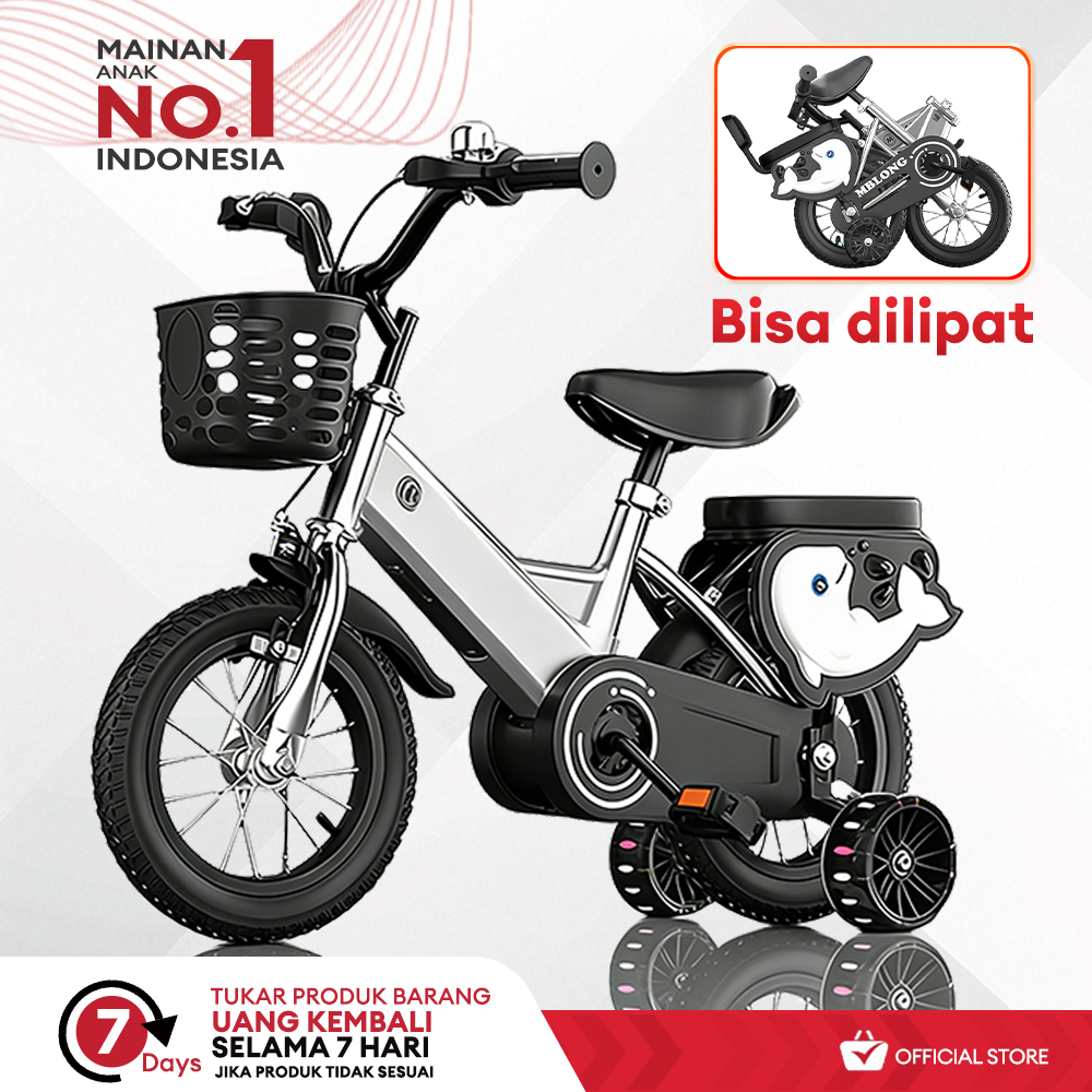 MAGICAL PLAYTIME Sepeda Anak Laki Laki/Sepeda Lipat/12&14&16/Dengan Roda Bantu Usia 2-8 Tahun