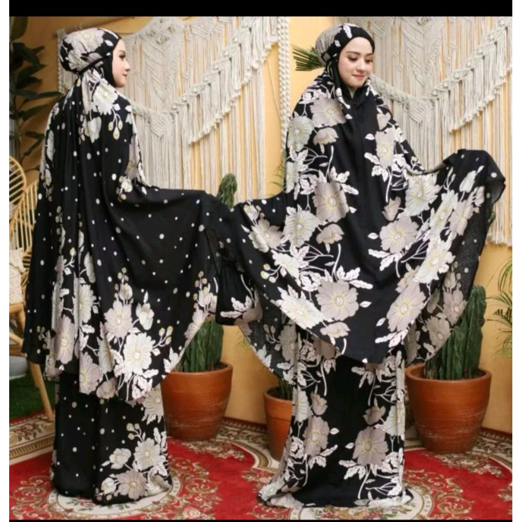 Mukenah Rayon Bali jumbo motif mawar mukena Dewasa Lembut nyaman motif muslim mukenah bunga mewahCOD