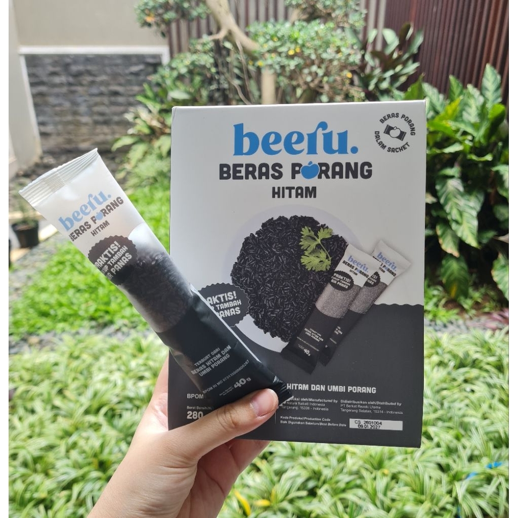 Beeru Beras Porang Hitam Sachet - Shirataki Konjac Rice Beras Diet Rendah Gula