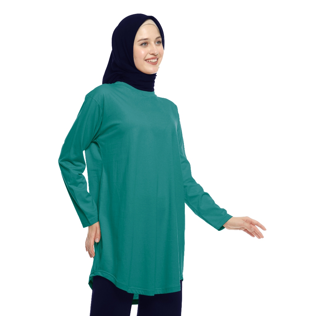 COTTON KENARI - KAOS TUNIK TOSCA GREEN PANJANG [ COMBED 30s SUPERSOFT PREMIUM]