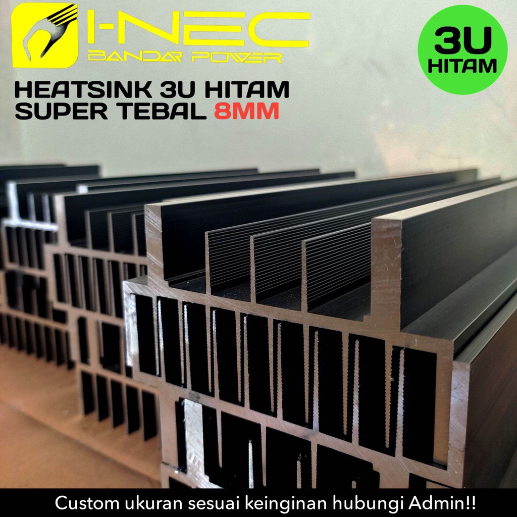 Heatsink / Pendingin 3U warna Hitam (30cm)