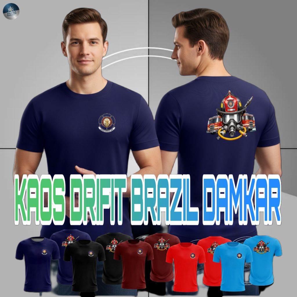 kaos drifit brazil dtf damkar lengan pendek