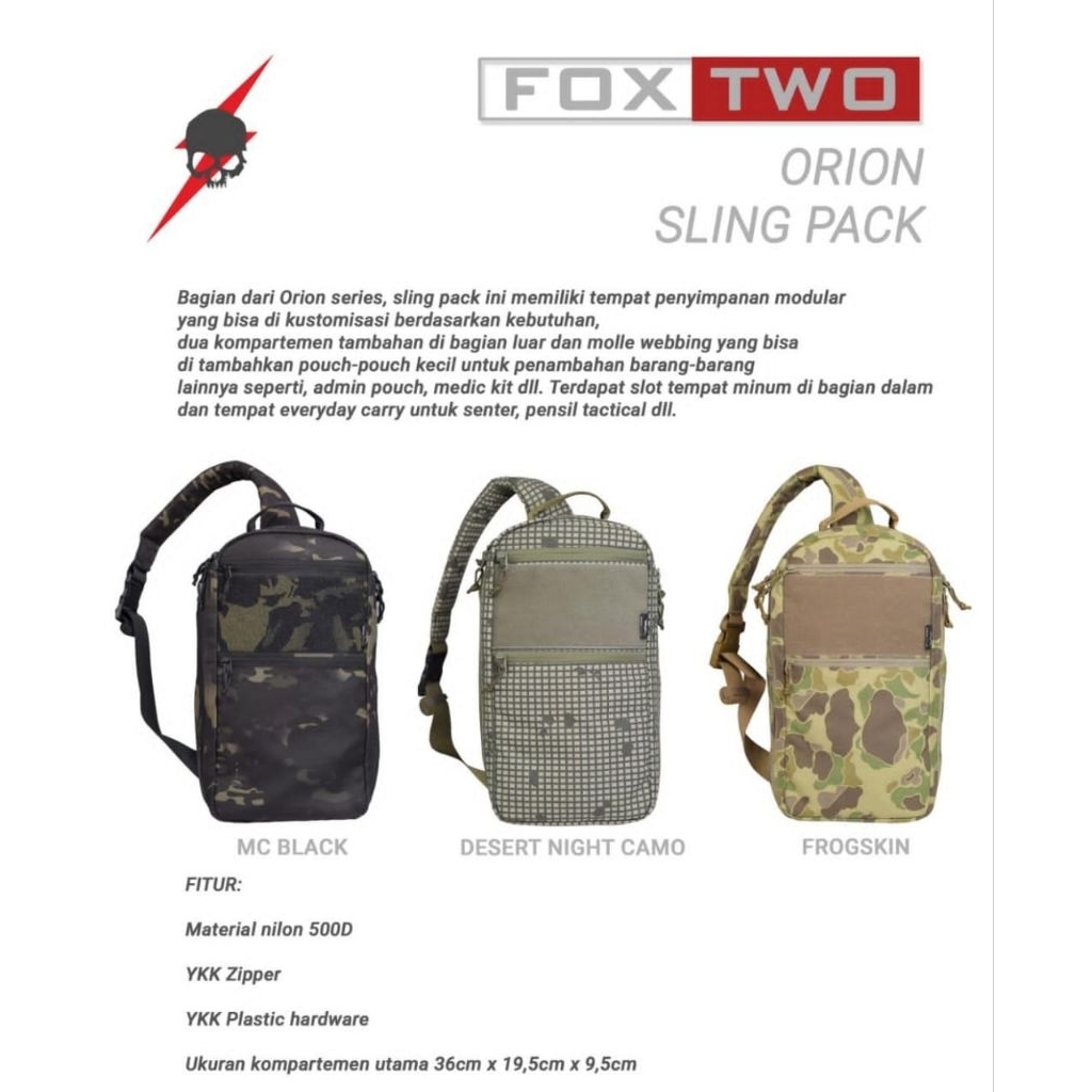 TAS SLEMPANG ORION SLING PACK FOX TWO