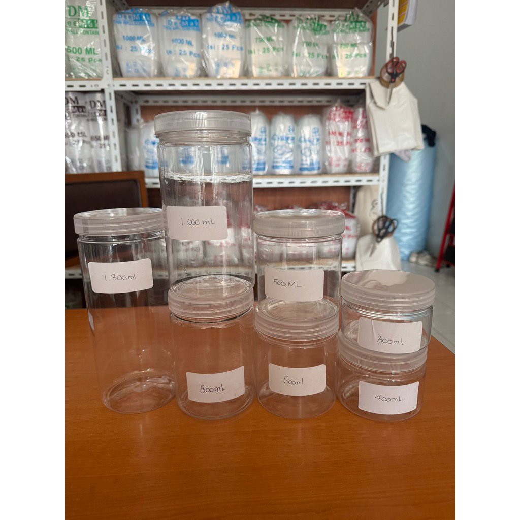 Toples Plastik bulat/ Toples Tabung Bening/ Toples Kue