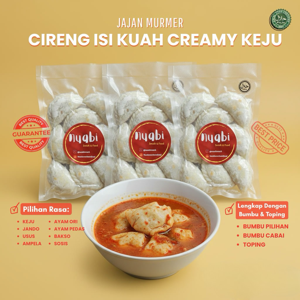 Nuabisnackandfood - Cireng Isi Kuah Creamy Pedas Gurih | Frozen Food Jajanan Kekinian Praktis