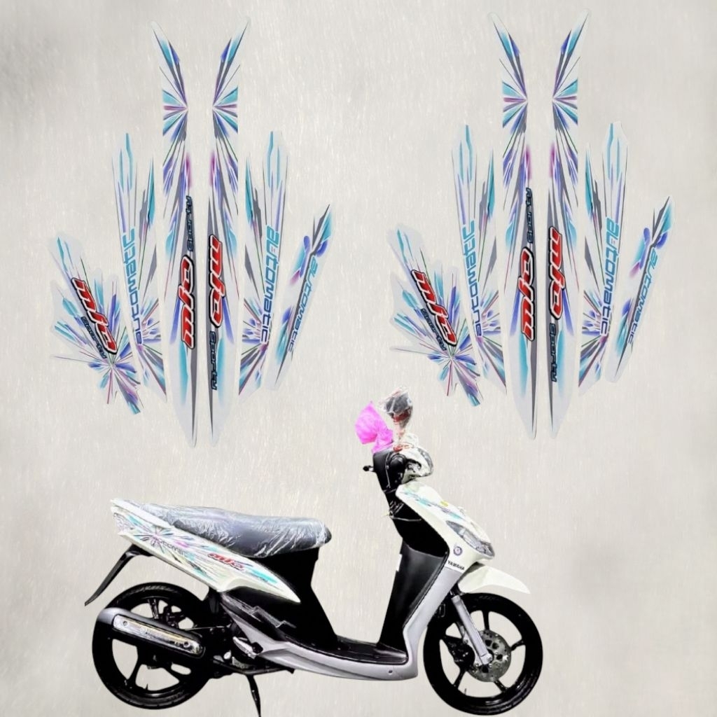 Striping Stiker List Body Motor Yamaha Mio Sporty Smile 2008 Warna Putih
